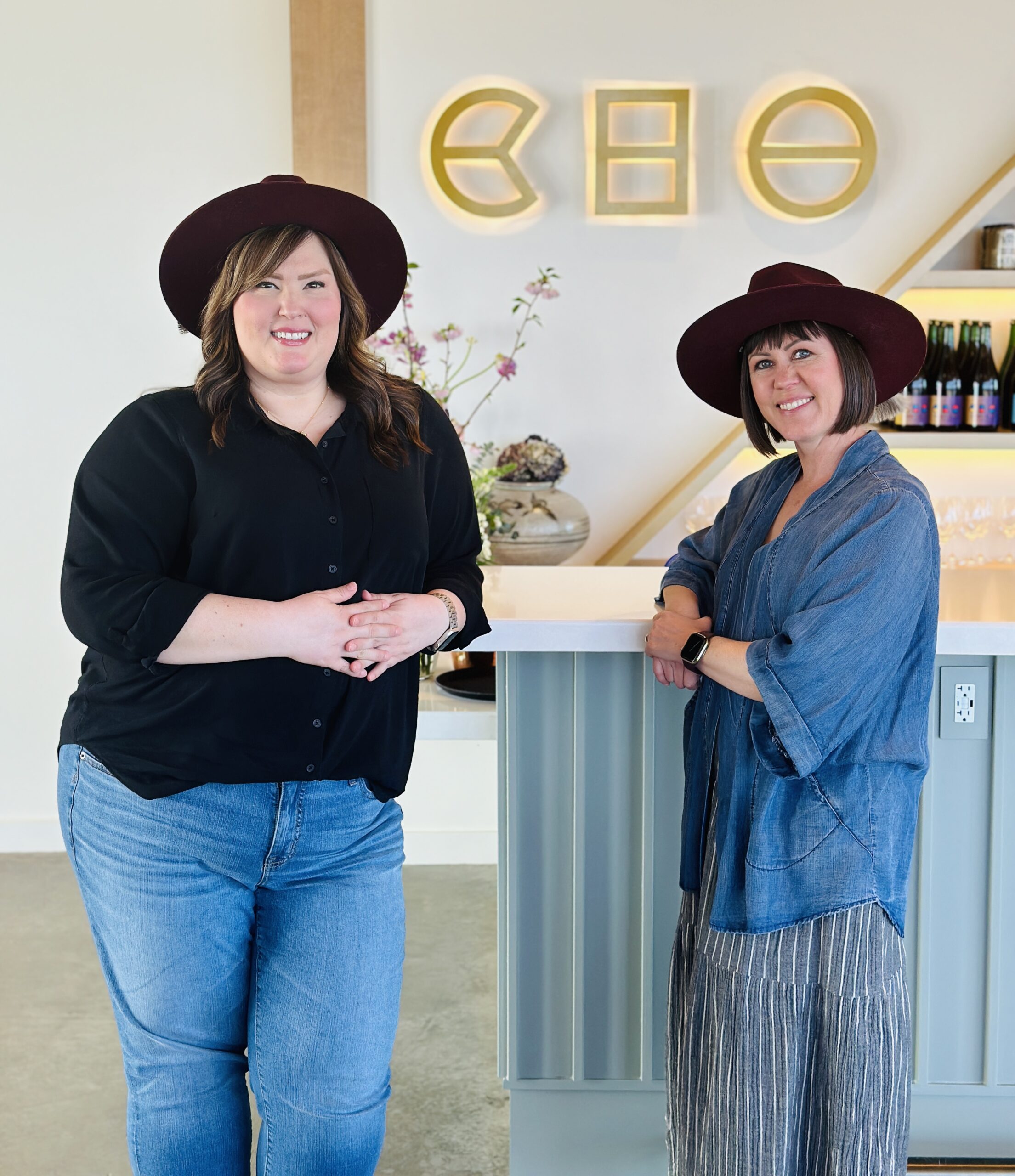 Kim and Kara enjoying tasting at Cho Wines